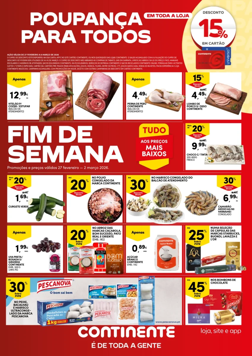 Página do Folheto Continente Fim Semana