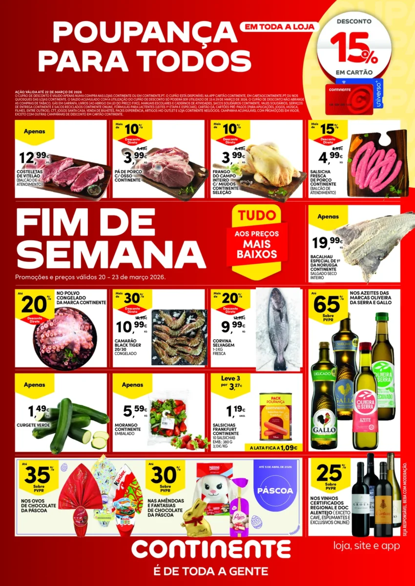 Página do Folheto Continente Fim Semana