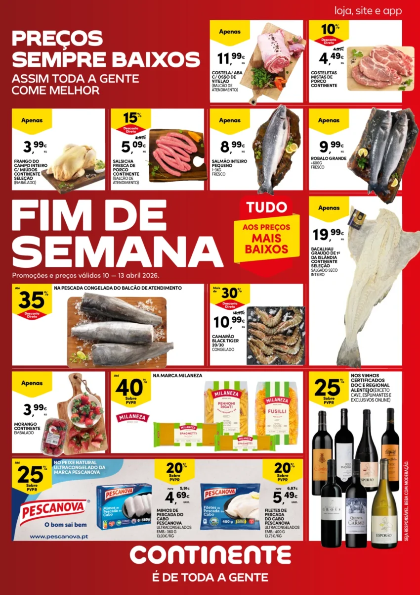 Capa do Folheto Continente Fim Semana