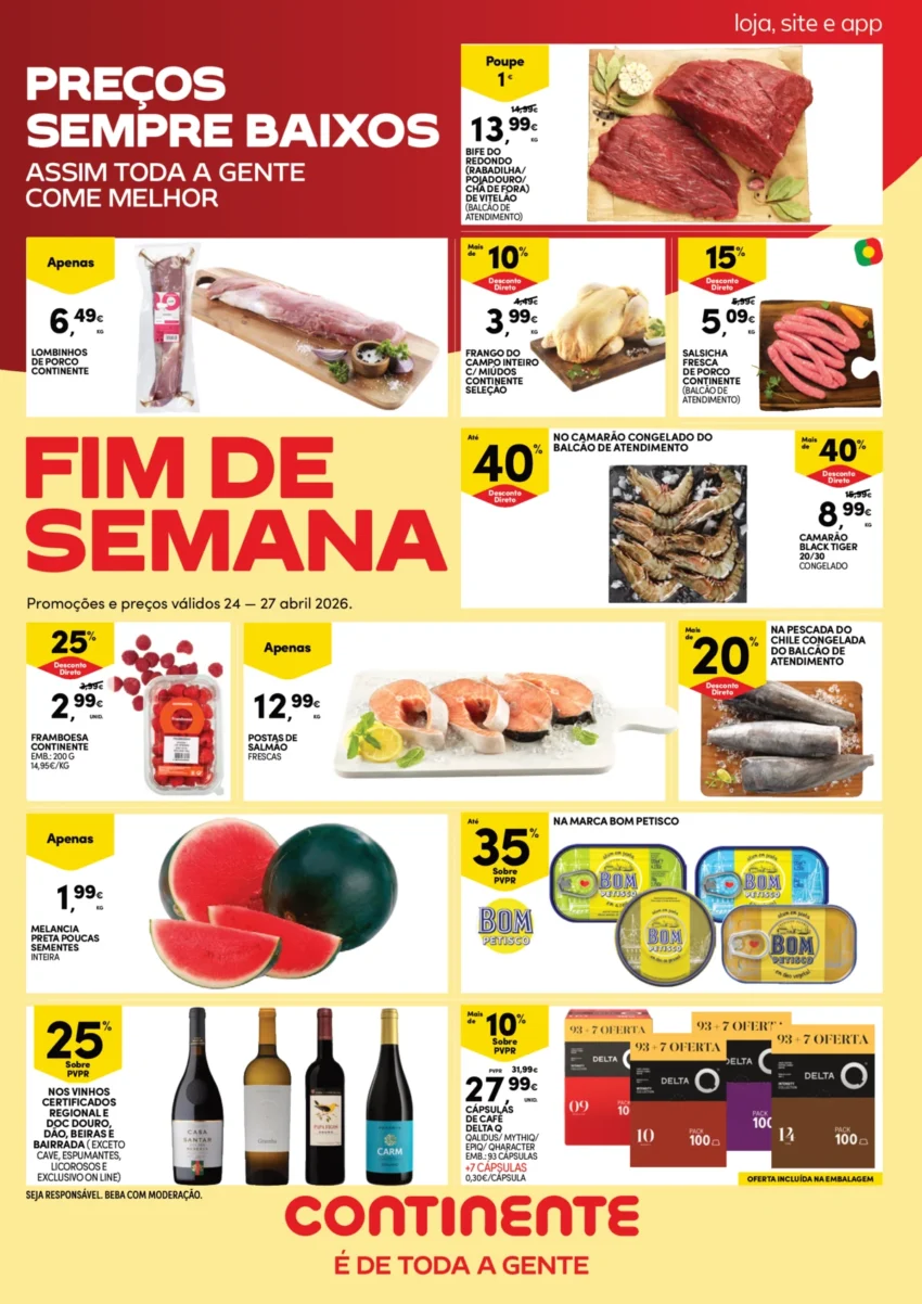 Capa do Folheto Continente Fim Semana