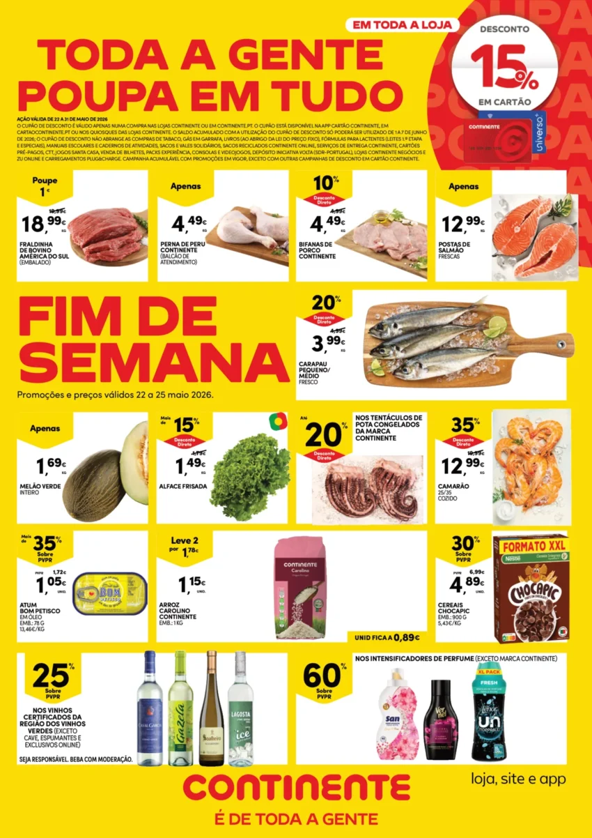 Página 1 do Folheto Continente Fim De Semana