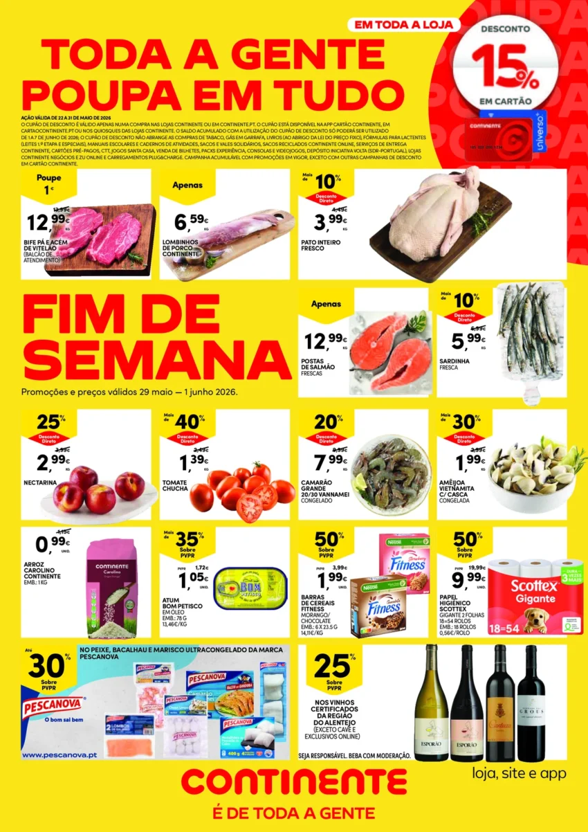 Capa do Folheto Continente Fim De Semana