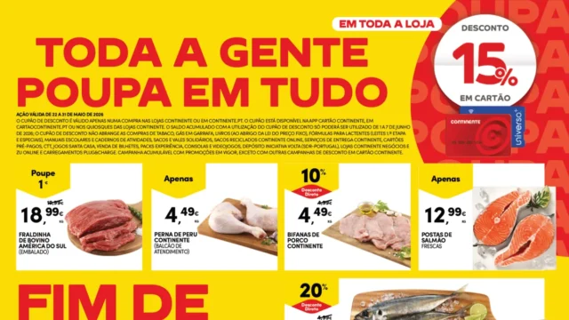 Folheto Continente fim-de-semana (22 a 25 maio)