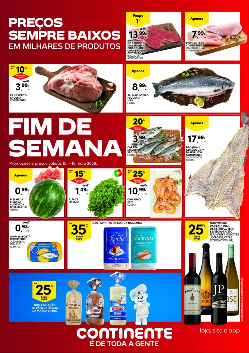 Página 1 do Folheto Continente Fim Semana