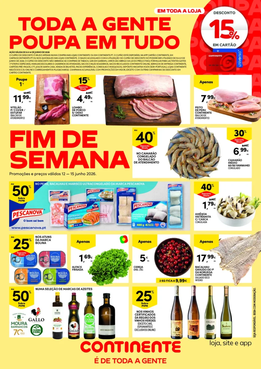 Capa do Folheto Continente Fim Semana