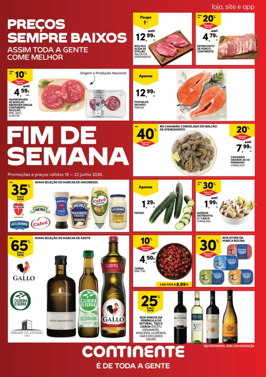 Capa do Folheto Continente Fim Semana