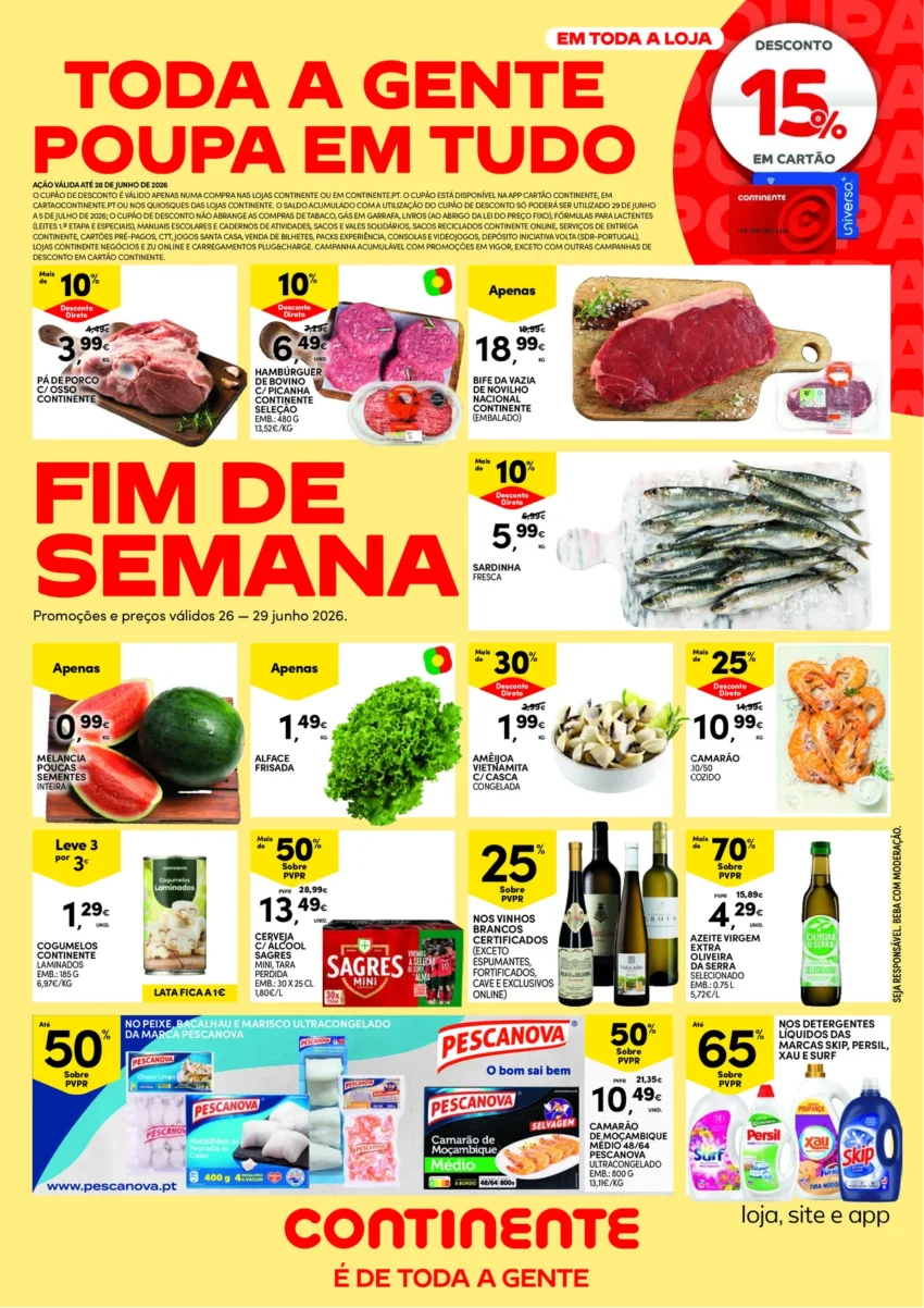 Página 1 do Folheto Continente Fim Semana