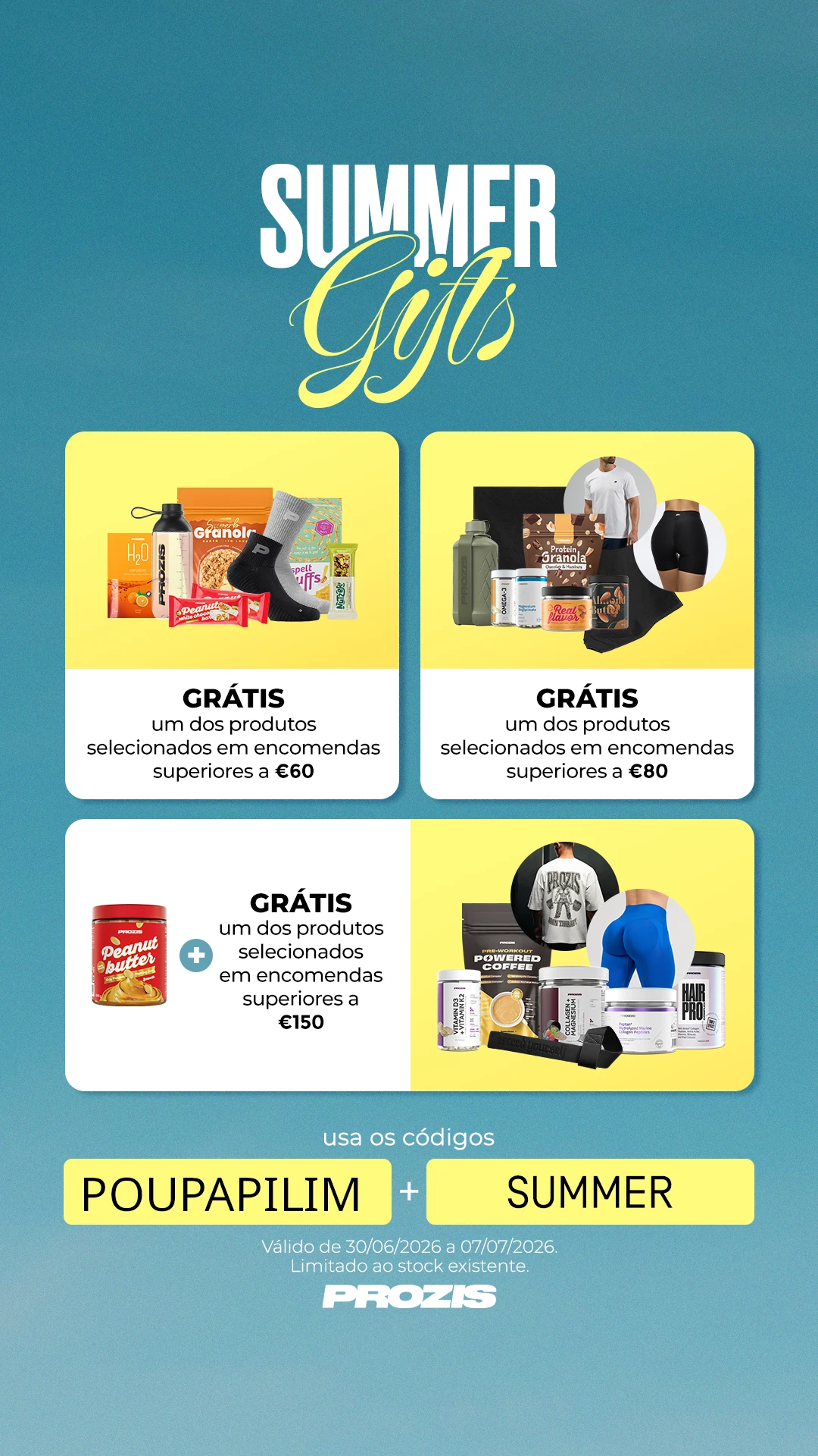 Prozis Summer Gifts – produtos grátis até 7 de julho