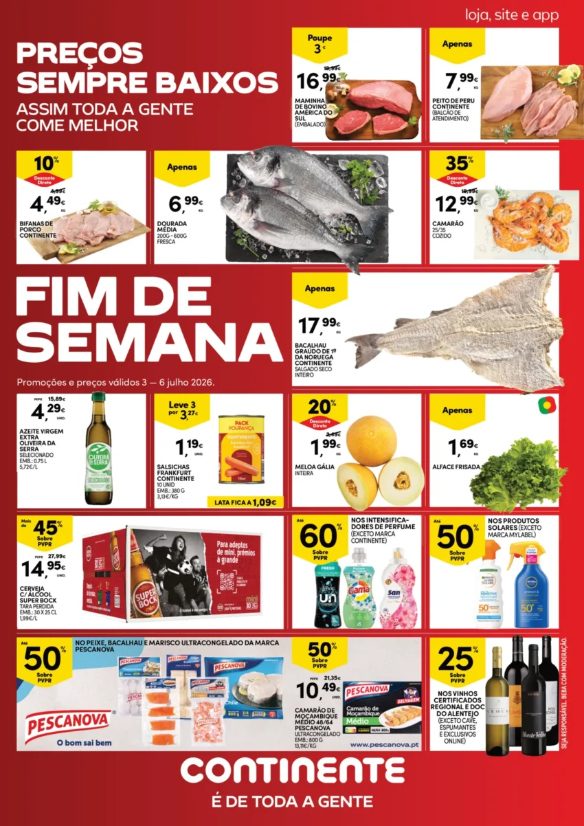 Página 1 do Folheto Continente Fim Semana
