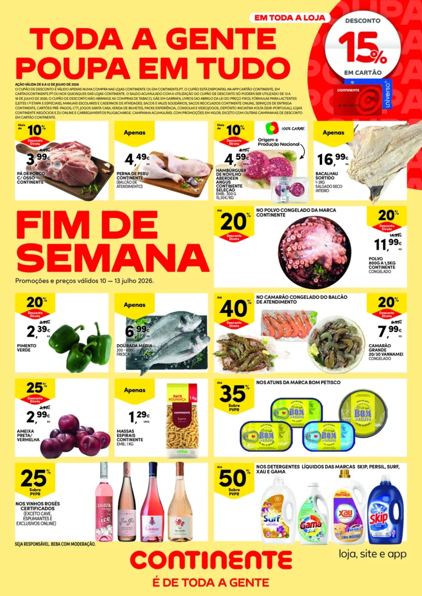 Página 1 do Folheto Continente Fim Semana