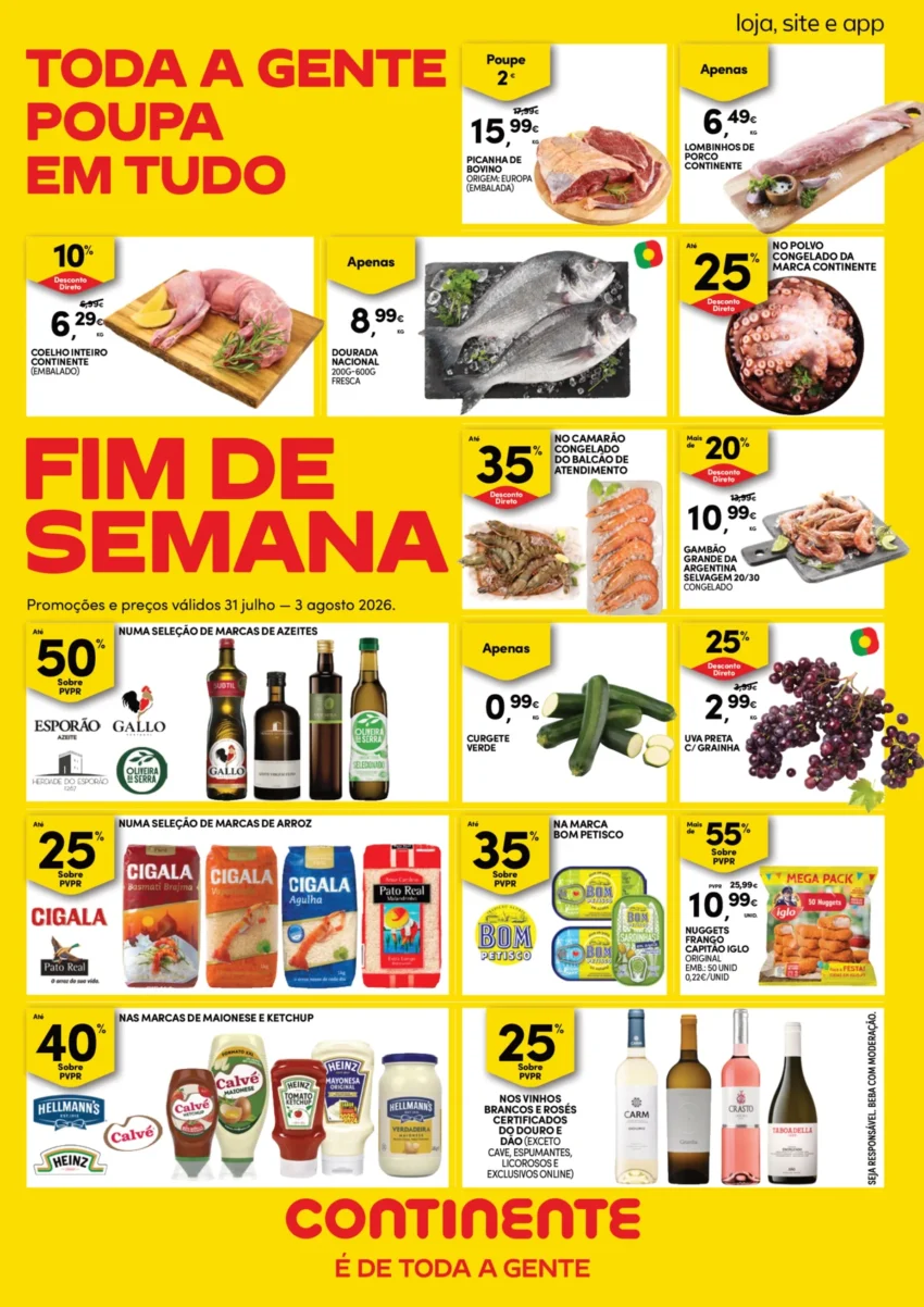 Página 1 do Folheto Continente Fim Semana