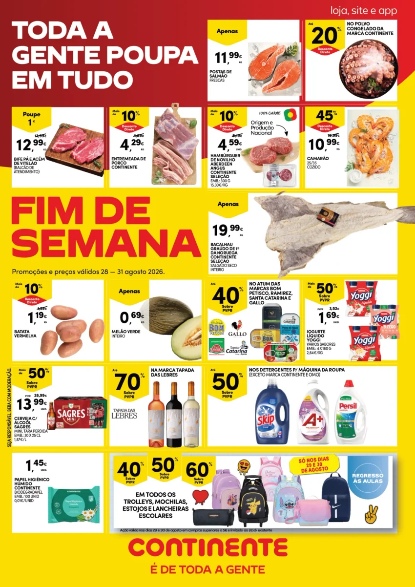 Página 1 do Folheto Continente Fim De Semana