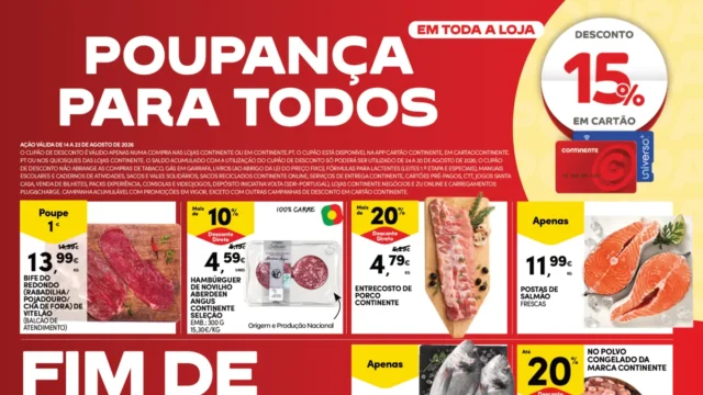 Folheto Continente fim-de-semana (14 a 17 agosto)