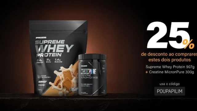 Campanhas Supreme Whey e Clear Whey + Creatine com 25% de desconto – até 20 setembro