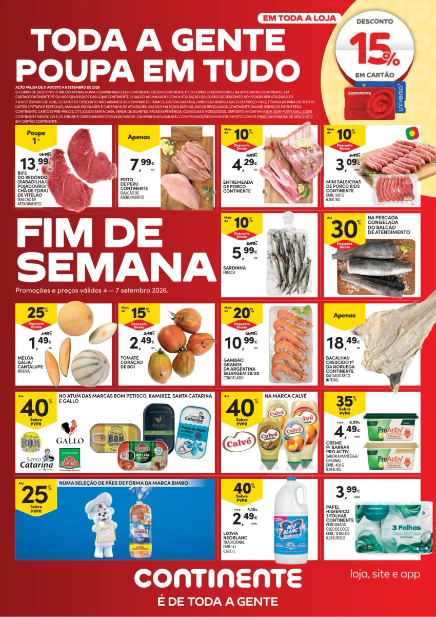 Página 1 do Folheto Continente Fim De Semana