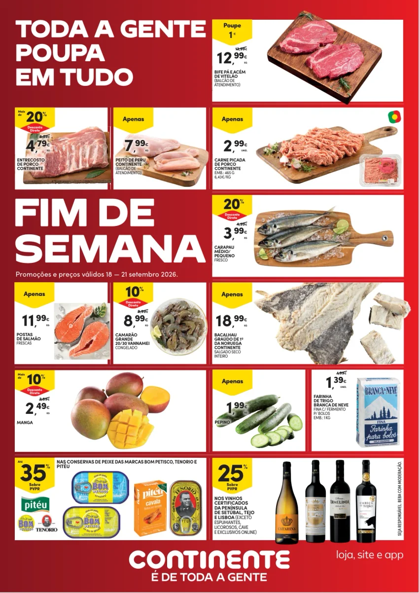 Página 1 do Folheto Continente Fim De Semana