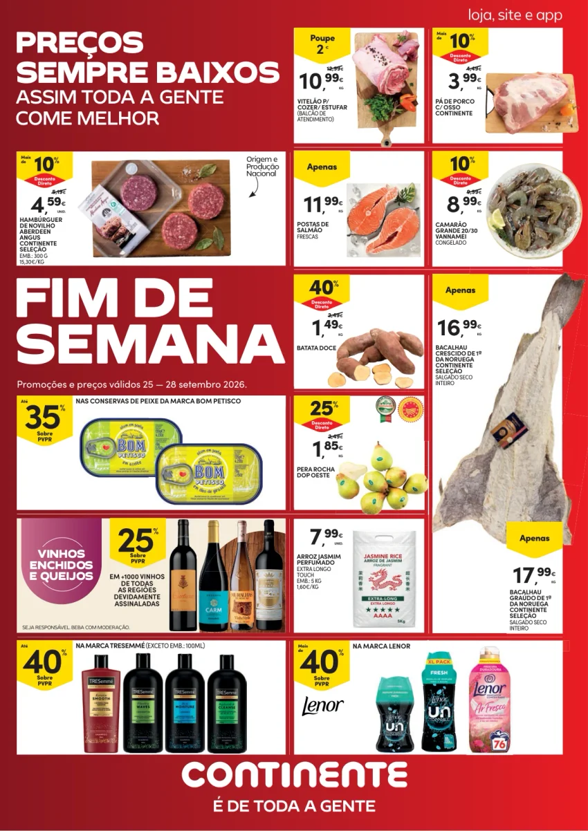 Página 1 do Folheto Continente Fim De Semana