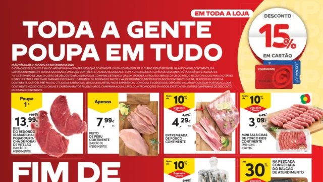 Folheto Continente fim de semana (4 a 7 setembro)