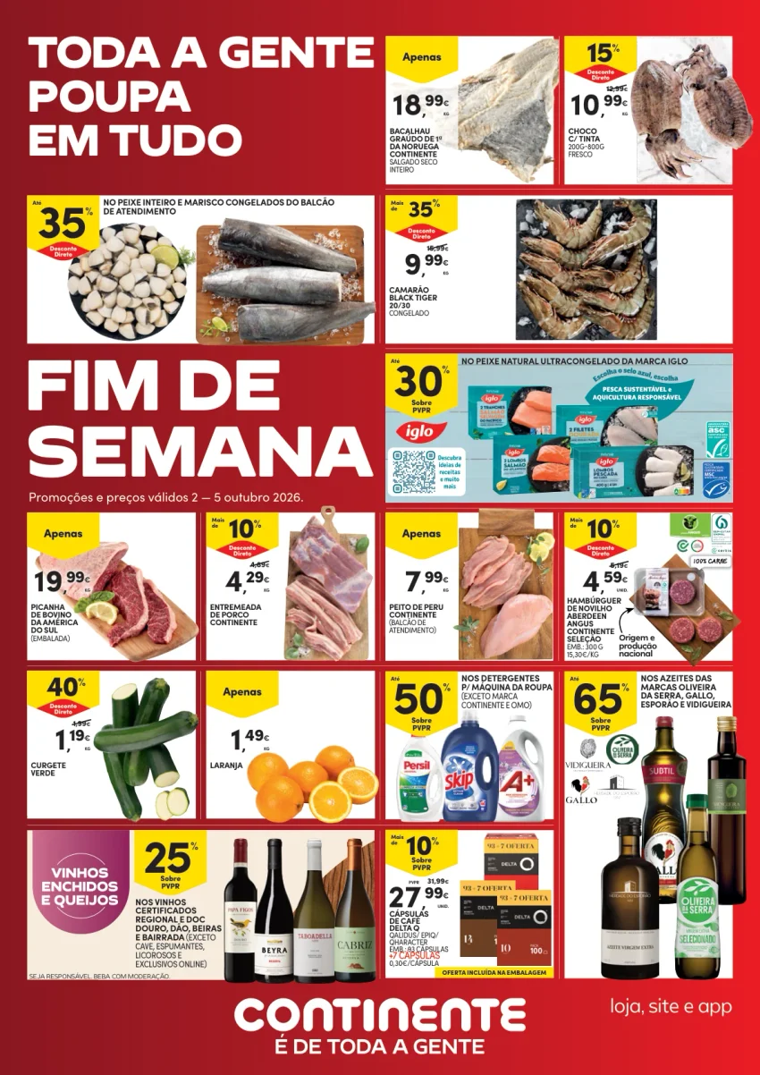 Página 1 do Folheto Continente Fim De Semana