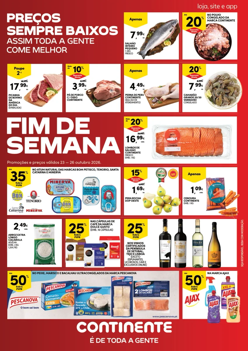 Página 1 do Folheto Continente Fim De Semana